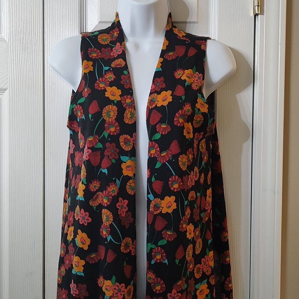 Lularoe open from sleeveless cardigan duster Sz S - Picture 3 of 6
